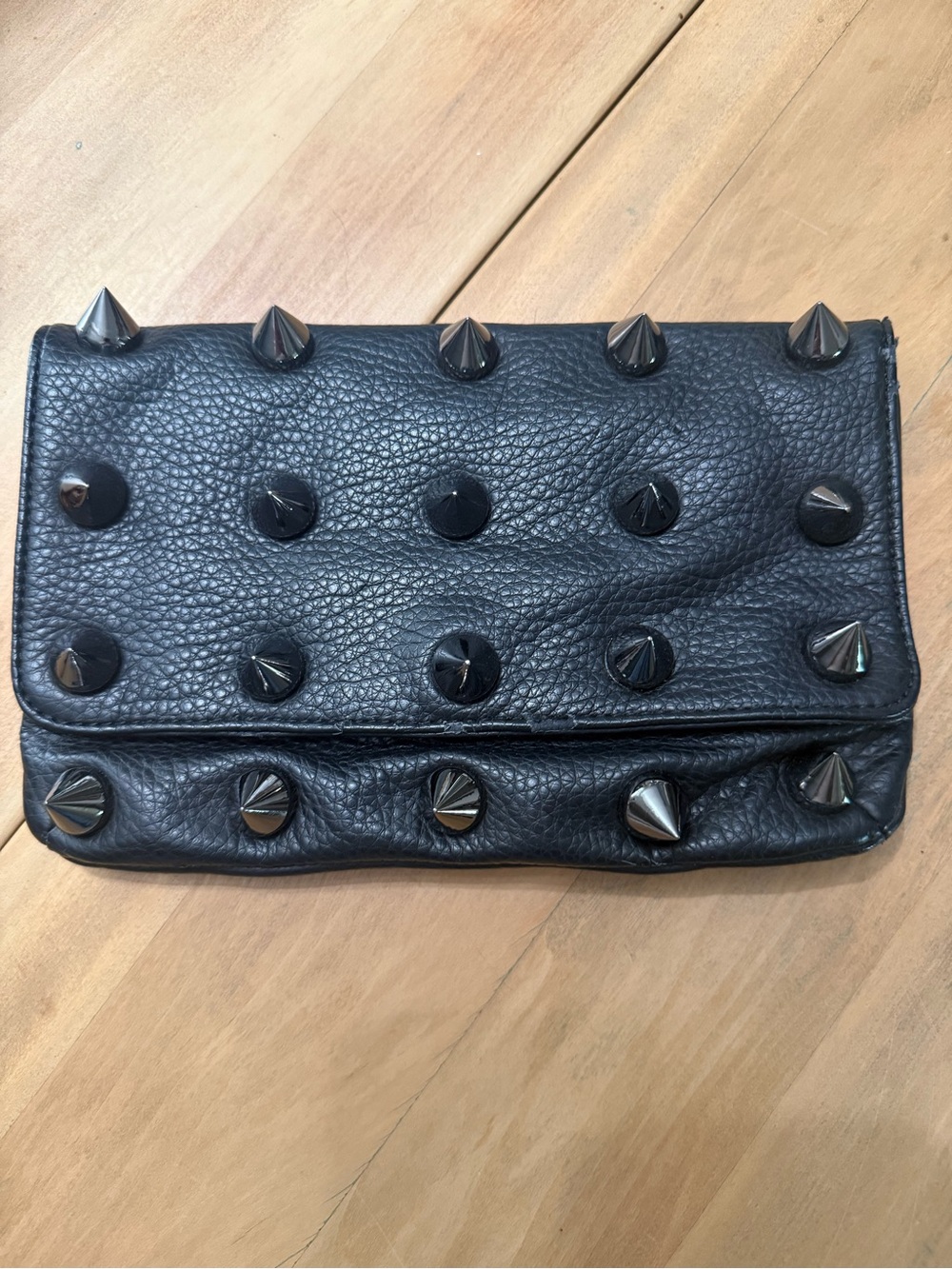 Deux Lux Black Leather Tote with Red Bird-Print Lining